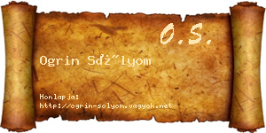 Ogrin Sólyom névjegykártya
